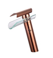Krom Renk Cam Detaylı Modern Ve Dayanıklı Lavabo Bataryası (Bronz)