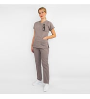 Ünisex Vizon Esnek Likralı Doktor Hemşire Aşçı Scrubs Üniforma Takım