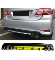 Toyota Corolla E170 Sarı Difüzör Çiftli Yuvarlak Egzoz Görünümlü D Tip Difizör 2012-2019