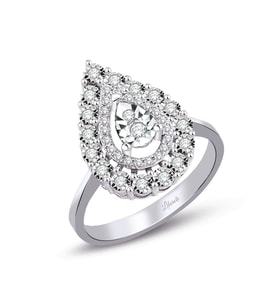 0.37 Ct. Modern Tasarım Damla Pırlanta Yüzük