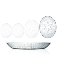 Decocia 1 Adet 33cm Oval Cam Salata Sunum Tabağı Vega Desenli