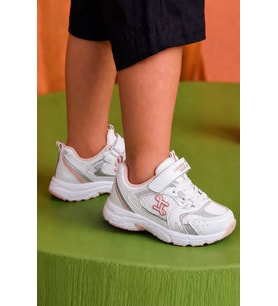 Günlük Unisex Çocuk Spor Ayakkabı Cırtlı Lastik Bağcık Desenli Rahat Hafif Taban Sneaker 180