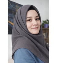 Miray  Büyük Boy Pano Pamuk Eşarp - 120 x 120 - 0618 (Gri)