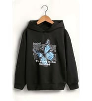 Unisex Butterfly Baskılı Sweatshirt (Siyah)