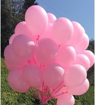 PEMBE HELYUMLU UÇAN BALON DEMETİ 20 ADET (Pudra Pembe)