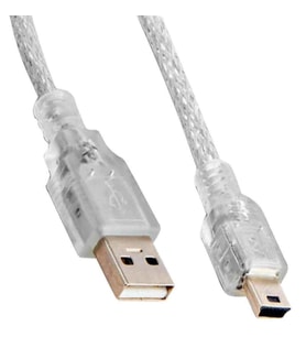 Powermaster PM-16731 Şeffaf 5 Metre Usb 2.0 AM Mini 5 Pin Kablo