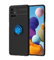 Durukar® Samsung Galaxy M51 Kılıf Range Yüzüklü Silikon - Siyah-Mavi