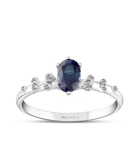 0.85 Karat Safir Pırlanta Yüzük