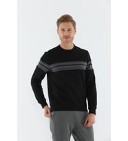Maraton Regular Erkek Bisiklet Yaka Siyah Sweatshirt