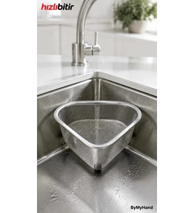 ByMyHand Paslanmaz Çelik Üçgen Lavabo Süzgeci Lavabo İçi Süzgeç