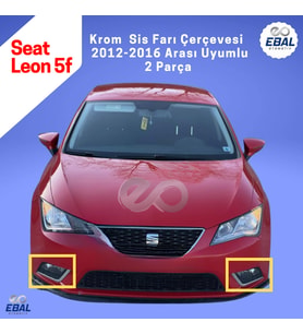 Seat Leon 5f Krom Sis Farı Çerçevesi 2 Parça 2012-2016 Paslanmaz Çelik (Gümüş)