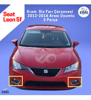 Seat Leon 5f Krom Sis Farı Çerçevesi 2 Parça 2012-2016 Paslanmaz Çelik (Gümüş)