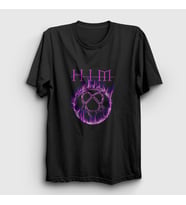 Presmono Unisex Siyah Flames Logo Him T-Shirt 80483tt