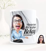 Kişiye Özel Kolay Yetişmiyor Karikatür Beyaz Kupa Bardak