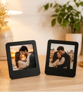 Kişiye Özel İkili Ahşap Fotoğraf Çerçevesi Sevgiliye Özel Masaüstü Fotoğraf Çerçeve Seti Romantik Hediye