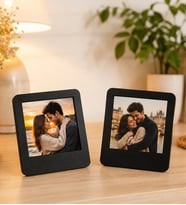 Kişiye Özel İkili Ahşap Fotoğraf Çerçevesi Sevgiliye Özel Masaüstü Fotoğraf Çerçeve Seti Romantik Hediye