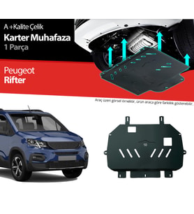 Peugeot Partner Rifter Çelik Karter Muhafaza Koruma 2019 2020 2021 2022 2023 2024 