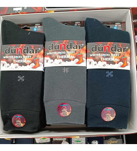 Dündar Erkek Plus Havlu THERMAL Kışlık Çorap 7019 - 12 Adet (Karışık)