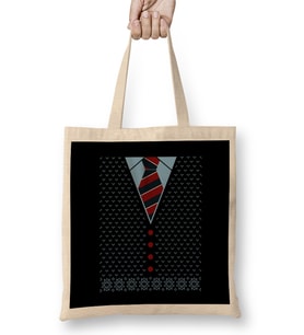 Christmas Cardigan And Tie Bez Çanta Uzun Saplı