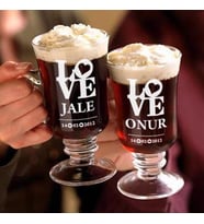Çiftlere Hediyelik Love Temalı Irish Kahve Seti