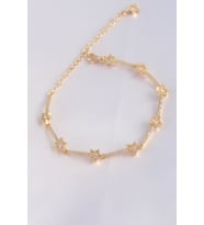 Vip Seri Pirinç Zirkon Taşlı Gold Renk Halley Model Bileklik