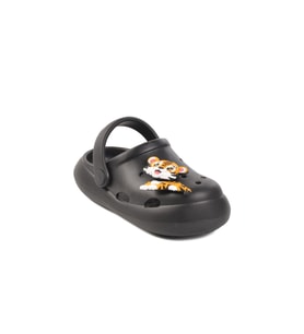Siyah Unisex Çocuk Sabo Terlik Yumurcak B