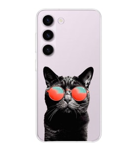 PrintiFy Samsung Galaxy S24 ile Uyumlu 1mm Slim Fit Kedi 3 050d Baskılı Şeffaf  Kılıf