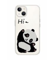 Iphone 14 Plus Uyumlu Sevimli Panda Desenli Şeffaf Telefon Kılıfı