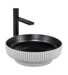 E-W1501MSB Tezgah Üstü Lavabo Mat Siyah & Beyaz