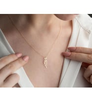 Kişiye Özel 925 Ayar Gümüş Şık Melek Kanadı Kolye (Gold)