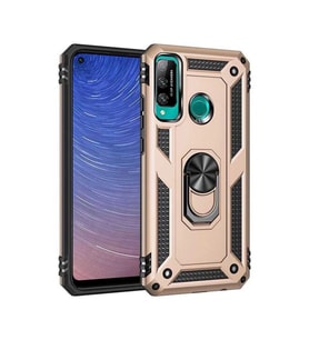 Huawei P40 Lite E Kılıf Sofya Yüzüklü Silikon Kapak - Gold