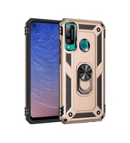 Huawei P40 Lite E Kılıf Sofya Yüzüklü Silikon Kapak - Gold
