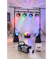 Quenlite Sahne Işık Sistemi Start Paket-4 (Stand Top Küre Led Par Robot Strobe Sis)