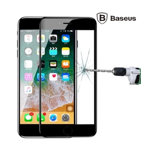 Baseus İPhone 78 Plus 4D Cam Ekran Koruyucu  Kavisli Full Kaplama Kırılmaz Cam-(5 - LOHO2123-536 (Siyah)