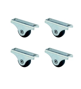 Furç Sabit Teker - 20MM - Siyah HKS226 - 4 Adet