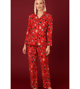 Kadın 6734 Süet Uzun Kol Düğmeli Pijama Takımı