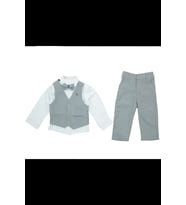 Erkek Bebek 4'lü Takım Set (Pantolon+Gömlek+Yelek+Papyon) 12389 MODANINO (Gri)