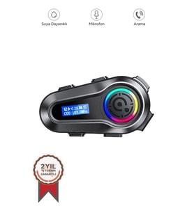 Torima Q10 Helmet Siyah LCD Ekranlı Bluetooth Motosiklet Kulaklığı Intercom