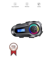 Torima Q10 Helmet Siyah LCD Ekranlı Bluetooth Motosiklet Kulaklığı Intercom