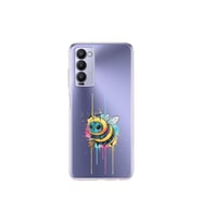 Tecno Camon 18 ile uyumlu Splash arı tasarımlı şeffaf silikon kılıf