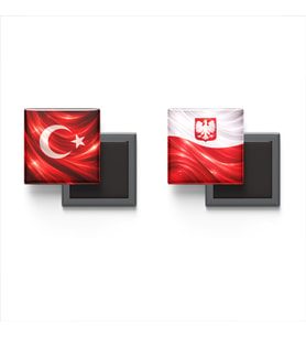 Buzdolap Magnetleri - Polonya Bayrağı ve Türk Bayrağı - 2'li Set Magneti