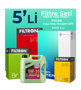 Filtron Citroen C3 1.4 Dizel Filtre Bakım Seti Liqui Moly Motor Yağlı (2010-2015) 5 Li