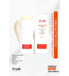 W-Lab Cosmetics Shea Butter Çok Amaçlı Bakım Onarıcı %100 Doğal Stıck 8 Gr