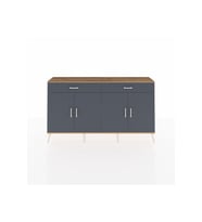 Arges Konsol 4 Raflı 2 Çekmeceli 4 Kapaklı 176x30x99 Çam-Antrasit