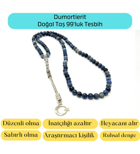 Sertifikalı Dumortierit  6mm 99luk Doğal Taş Tesbih