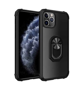 Uyumlu Model Apple iPhone 11 Pro Max Kılıf Şeffaf Sararmaz Yüzüklü Mola Kapak (Siyah)