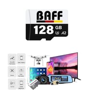 Baff 128GB Hafıza Kartı Video Kayıt Destekli U3 A2 Standartlarında (Siyah - Beyaz)
