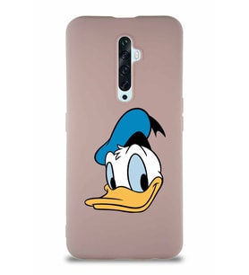 Oppo Reno 2Z Soft Premier Kapak Donald Duck-B Tasarımlı Silikon Kılıf - Pudra (Şeffaf)