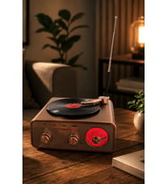Meier MD-1217BT Kahverengi Nostaljik Görünümlü Bluetooth Hoparlör ve 3 Bantlı Şarjlı Radyo