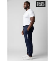 Erkek Büyük Beden BROOKLYN Baskılı Paça Lastikli  Jogger İnce Eşofman Altı  SPR26BEA951-2 (Lacivert)